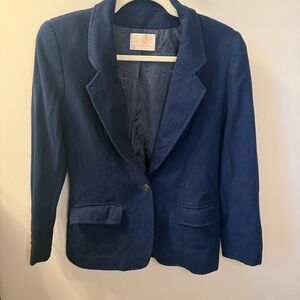Vintage Pendleton Navy Virgin Wool Blazer | USA Made | Crest Buttons | Size 6